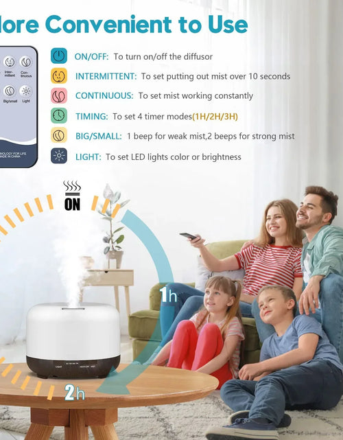 Load image into Gallery viewer, Ultrasonic Aroma Humidifier with Remote &amp; LED Light
