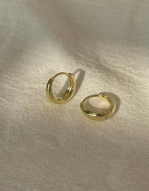 Load image into Gallery viewer, Stainless Steel 1 Pair Minimalist Huggie Hoop Earrings for Women Gold Color Tiny round Circle 6/10/12Mm Punk Unisex Rock Earring
