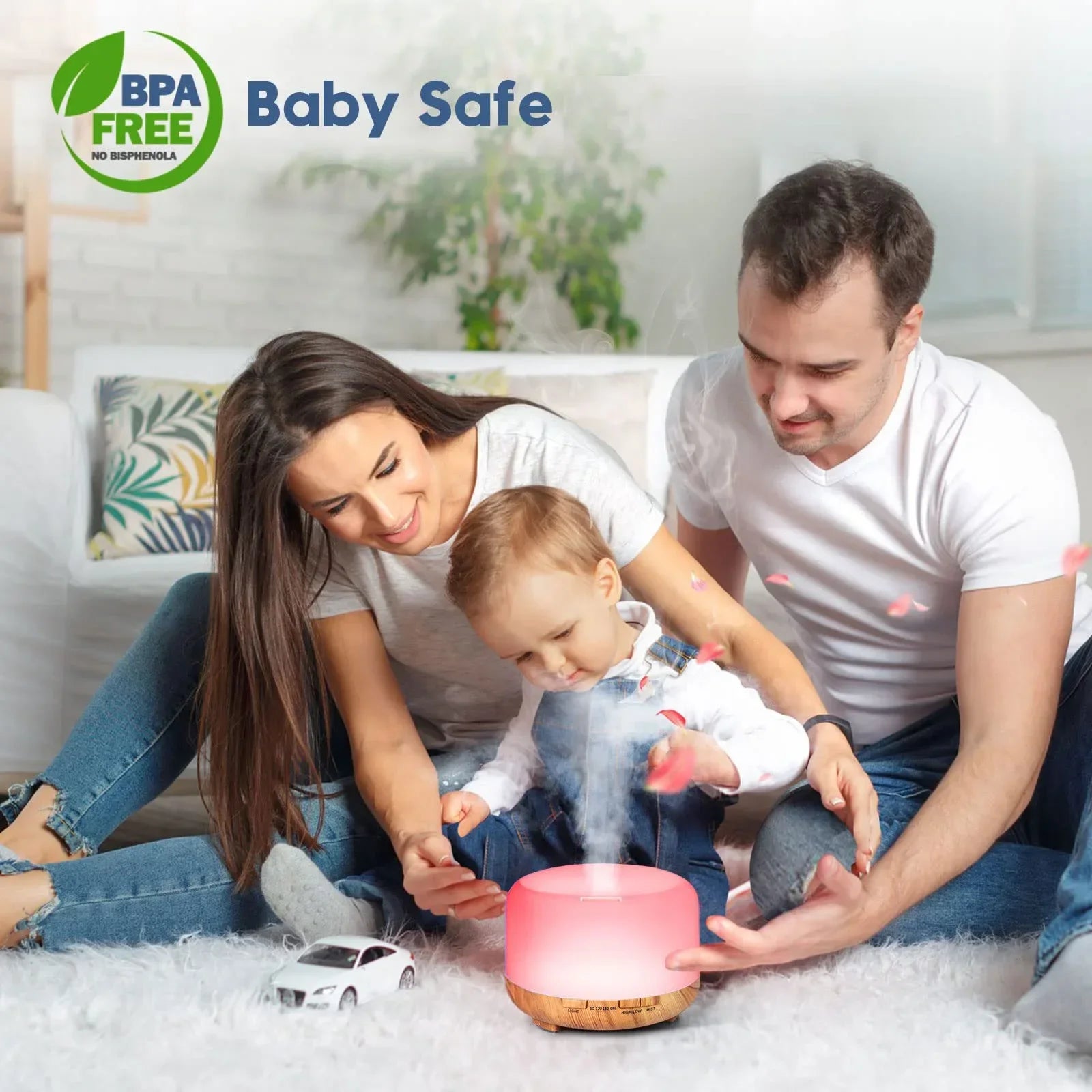 Ultrasonic Aroma Humidifier with Remote & LED Light