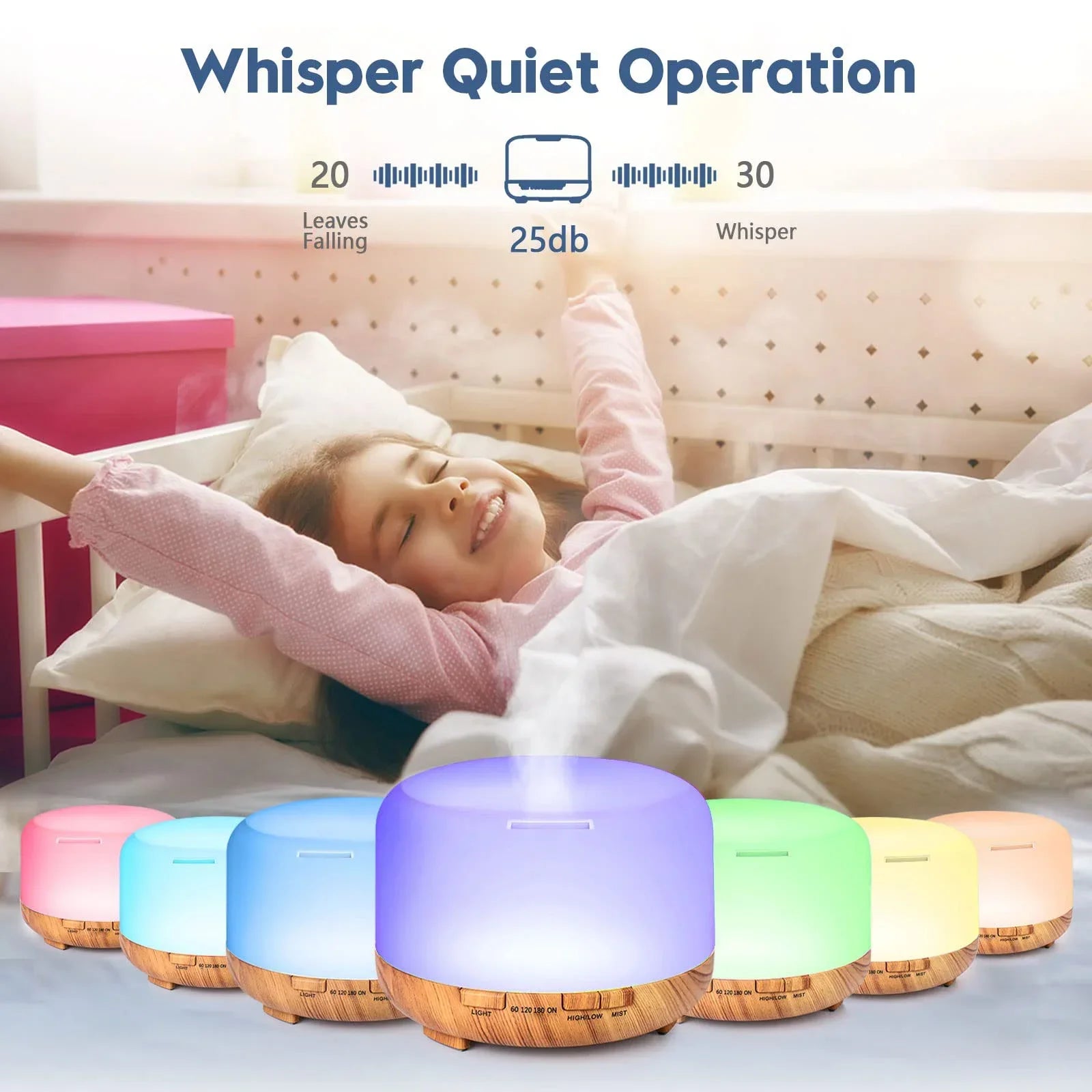 Ultrasonic Aroma Humidifier with Remote & LED Light