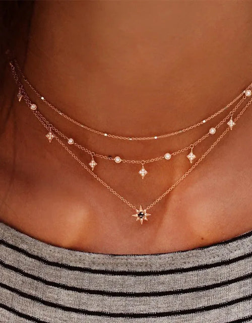 Load image into Gallery viewer, Trending  Multilayer Crystal Pendant Necklace 
