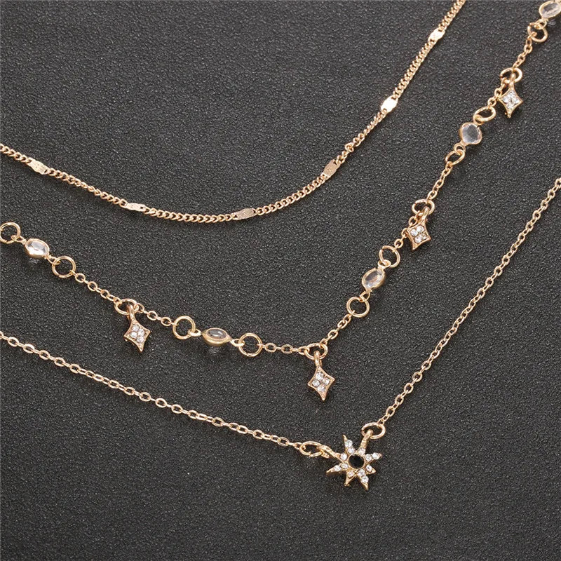 Trending  Multilayer Crystal Pendant Necklace 