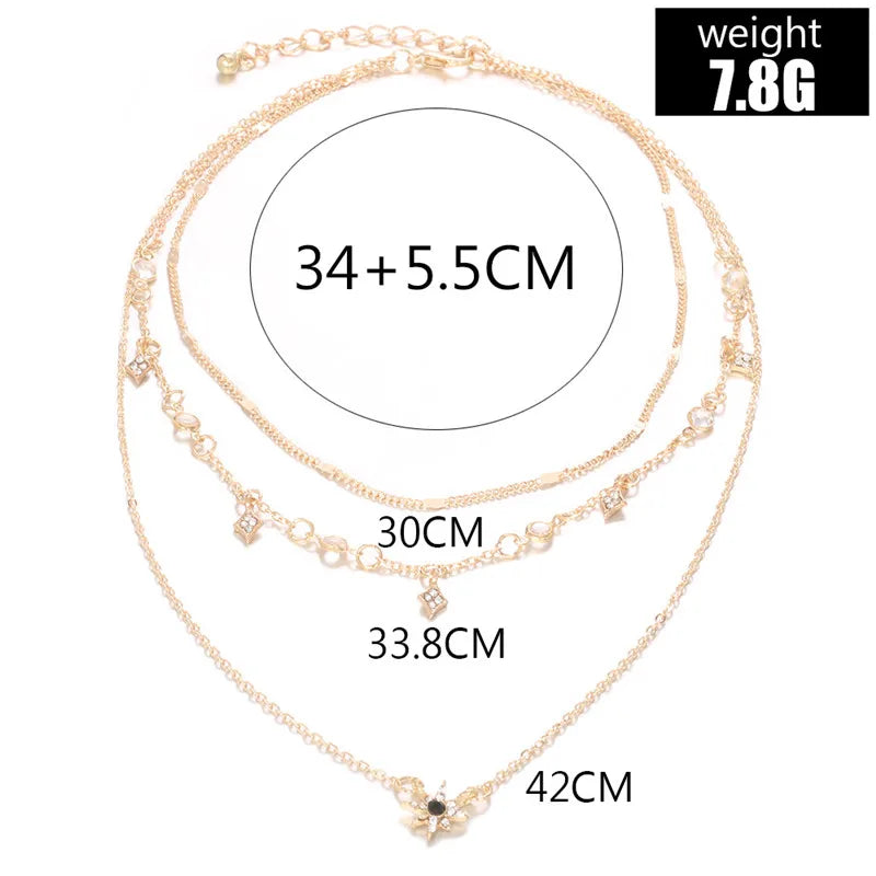 Trending  Multilayer Crystal Pendant Necklace 