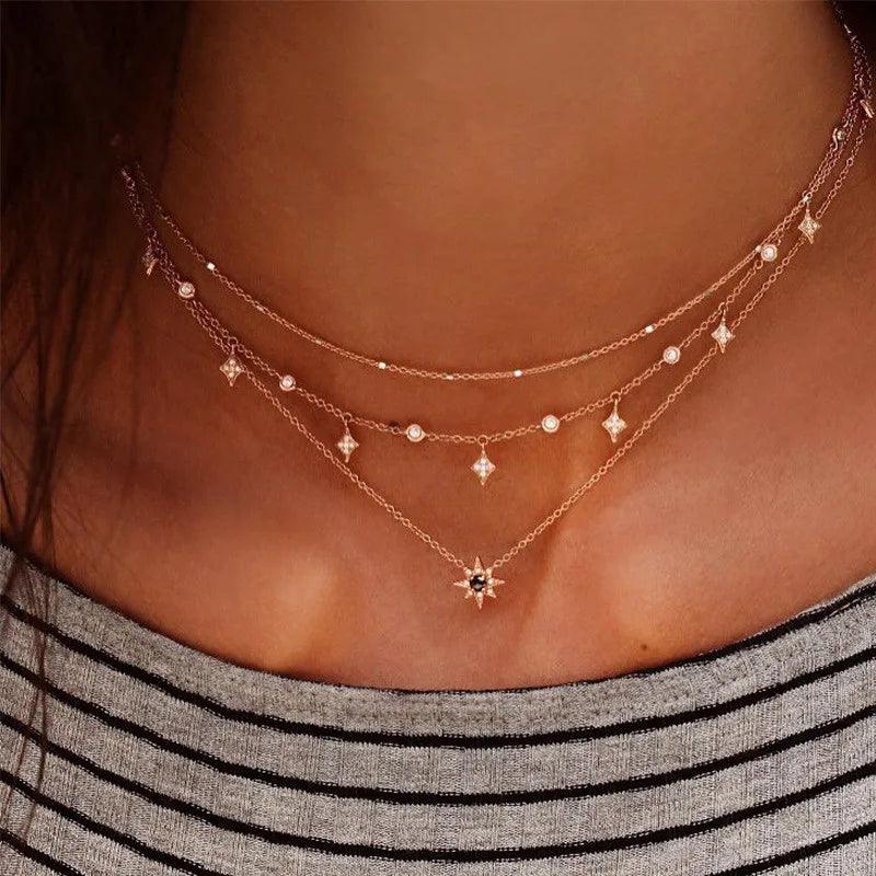 Trending  Multilayer Crystal Pendant Necklace 