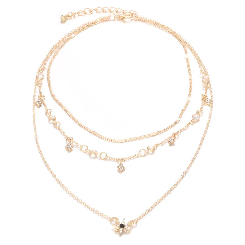 Trending  Multilayer Crystal Pendant Necklace 