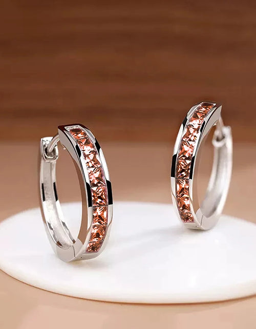 Load image into Gallery viewer, Classic Hoop Earrings for Women – Princess Square CZ
