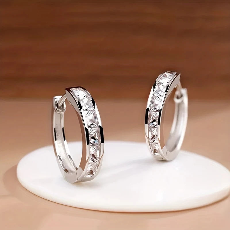Classic Hoop Earrings for Women – Princess Square CZ