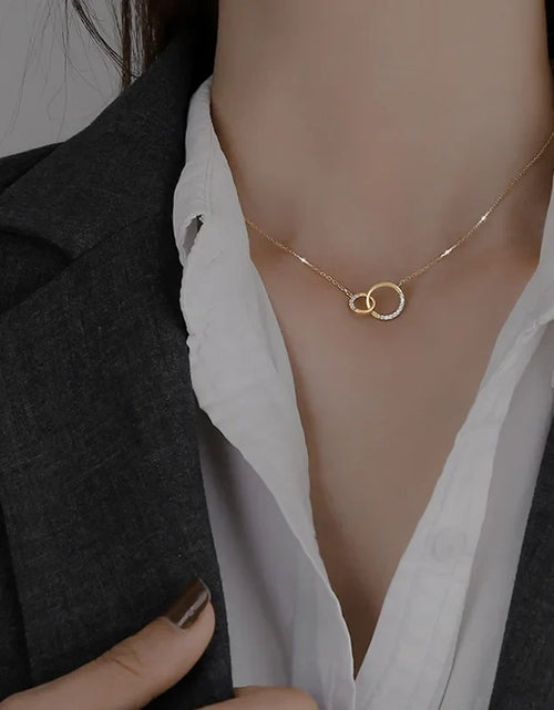 Load image into Gallery viewer, Stylish Double Circle Pendant Necklace
