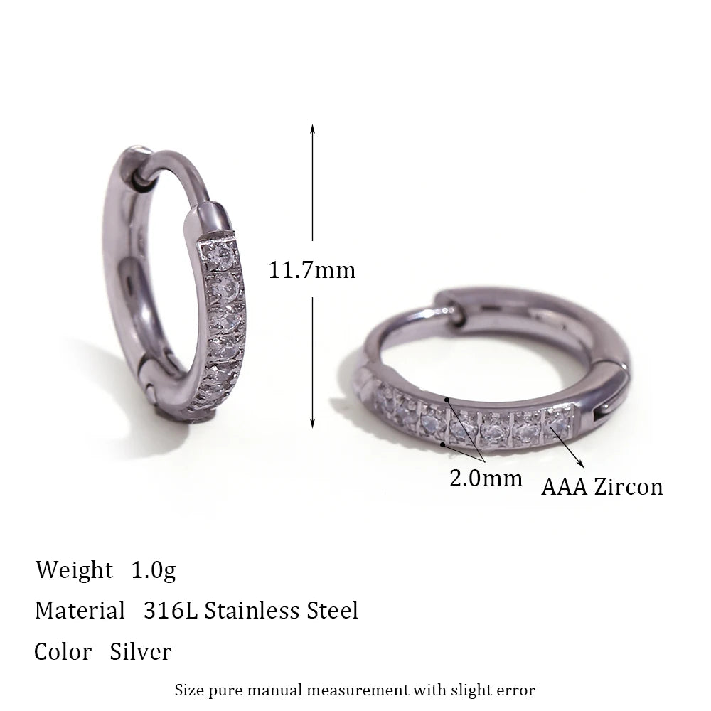 Waterproof Gold-Plated Round Earrings – Elegant Stainless Steel Hoops