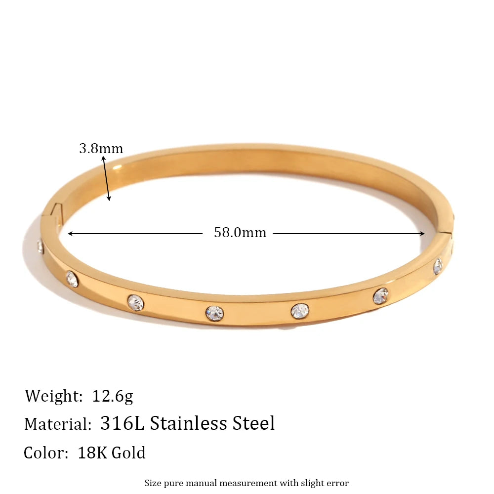 18K Gold Plated, Water Resistant , Dotted Bracelet Elegant Adjustable Jewelry