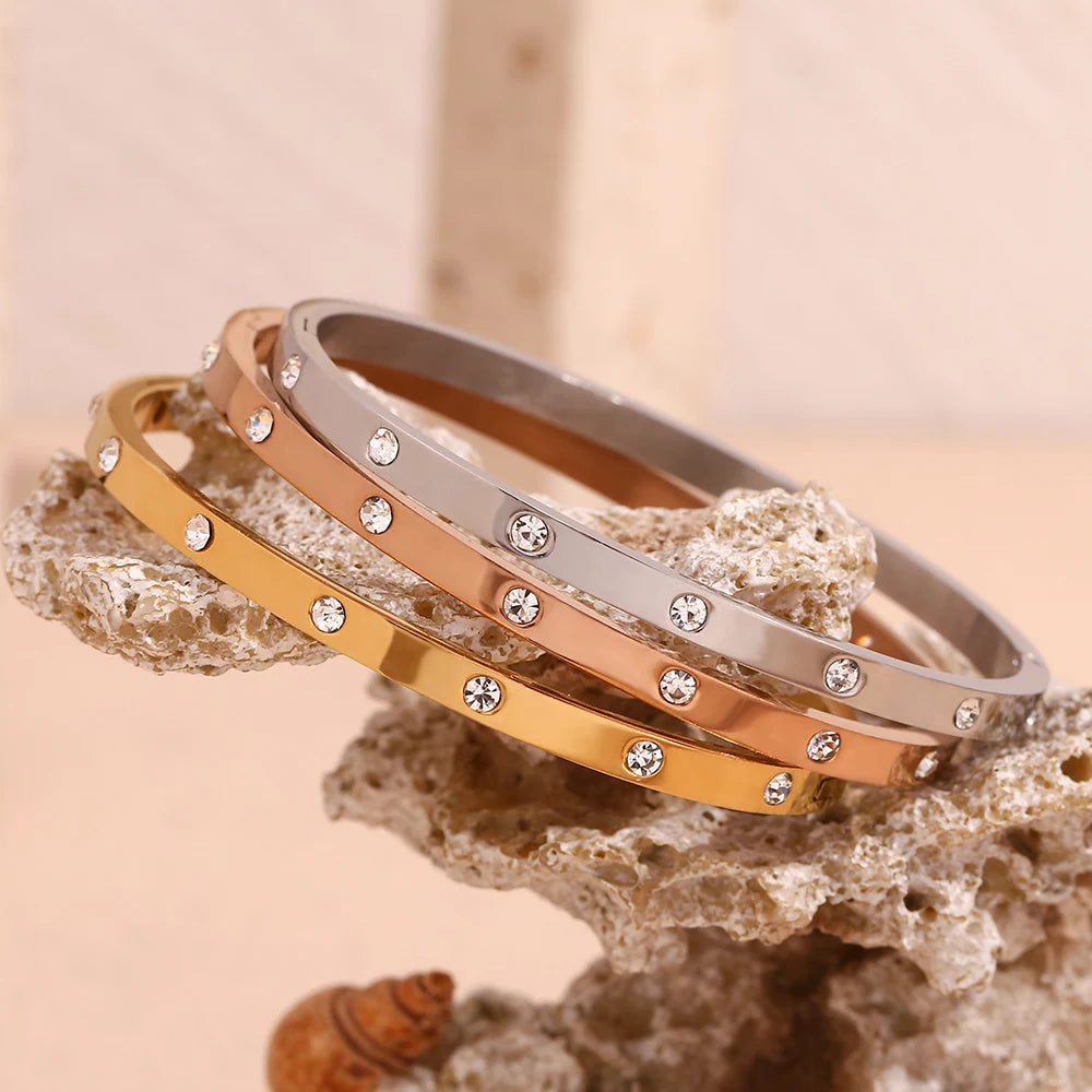 18K Gold Plated, Water Resistant , Dotted Bracelet Elegant Adjustable Jewelry