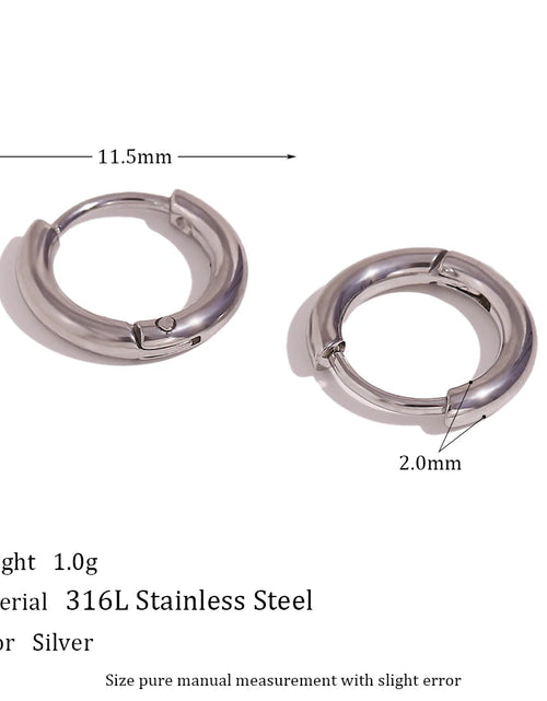 Load image into Gallery viewer, Waterproof Gold-Plated Round Earrings – Elegant Stainless Steel Hoops
