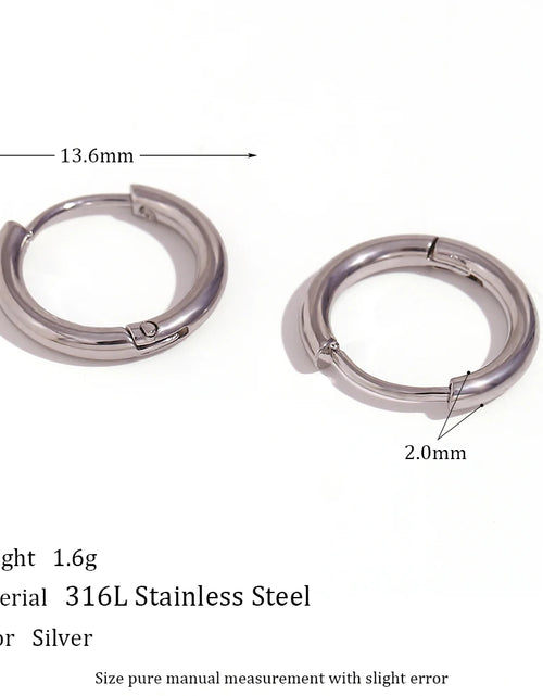Load image into Gallery viewer, Waterproof Gold-Plated Round Earrings – Elegant Stainless Steel Hoops
