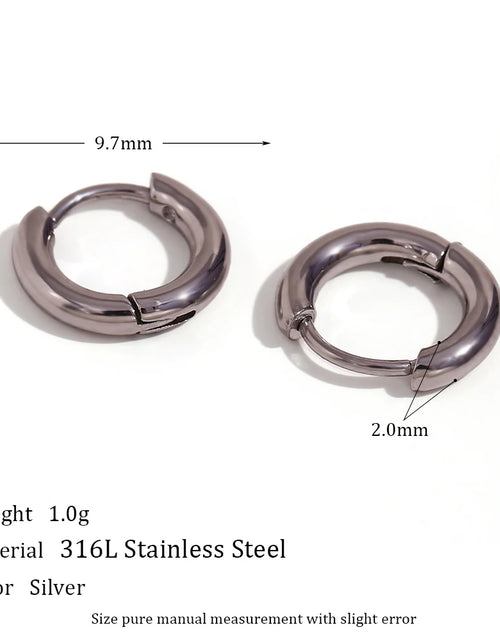 Load image into Gallery viewer, Waterproof Gold-Plated Round Earrings – Elegant Stainless Steel Hoops
