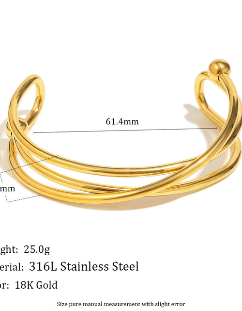 Load image into Gallery viewer, Gold Geometry Cuff – Sleek Lines, Mixed Color Vibes

