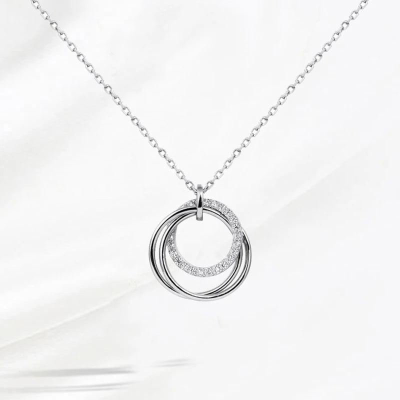 Stylish Double Circle Pendant Necklace