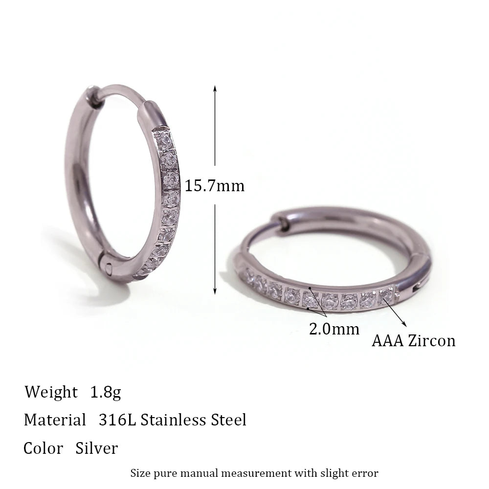 Waterproof Gold-Plated Round Earrings – Elegant Stainless Steel Hoops