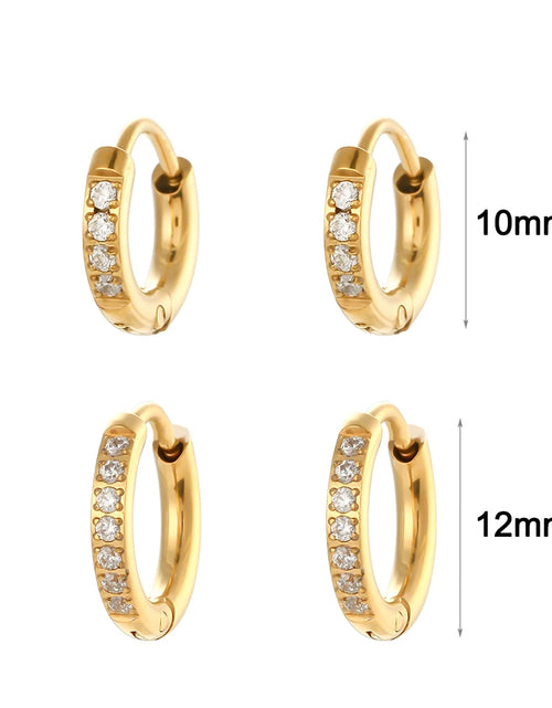 Load image into Gallery viewer, Waterproof Gold-Plated Round Earrings – Elegant Stainless Steel Hoops

