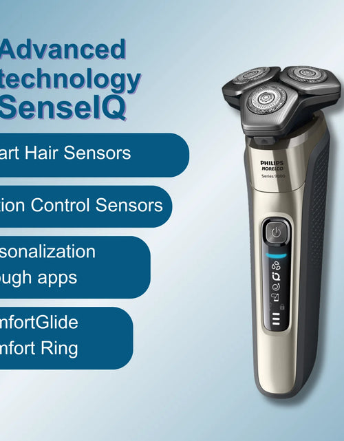 Load image into Gallery viewer, Norelco Shaver 9000 S9502 Series, Dual Steel Precision Blades, Motion Control Sensor Comfortglide Rings, 360° Contour He
