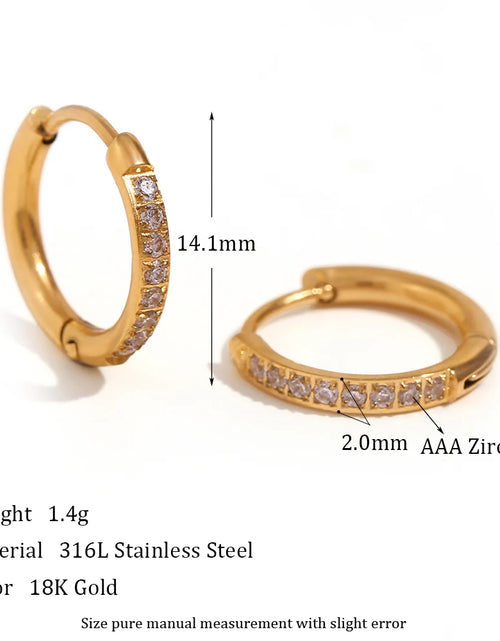 Load image into Gallery viewer, Waterproof Gold-Plated Round Earrings – Elegant Stainless Steel Hoops
