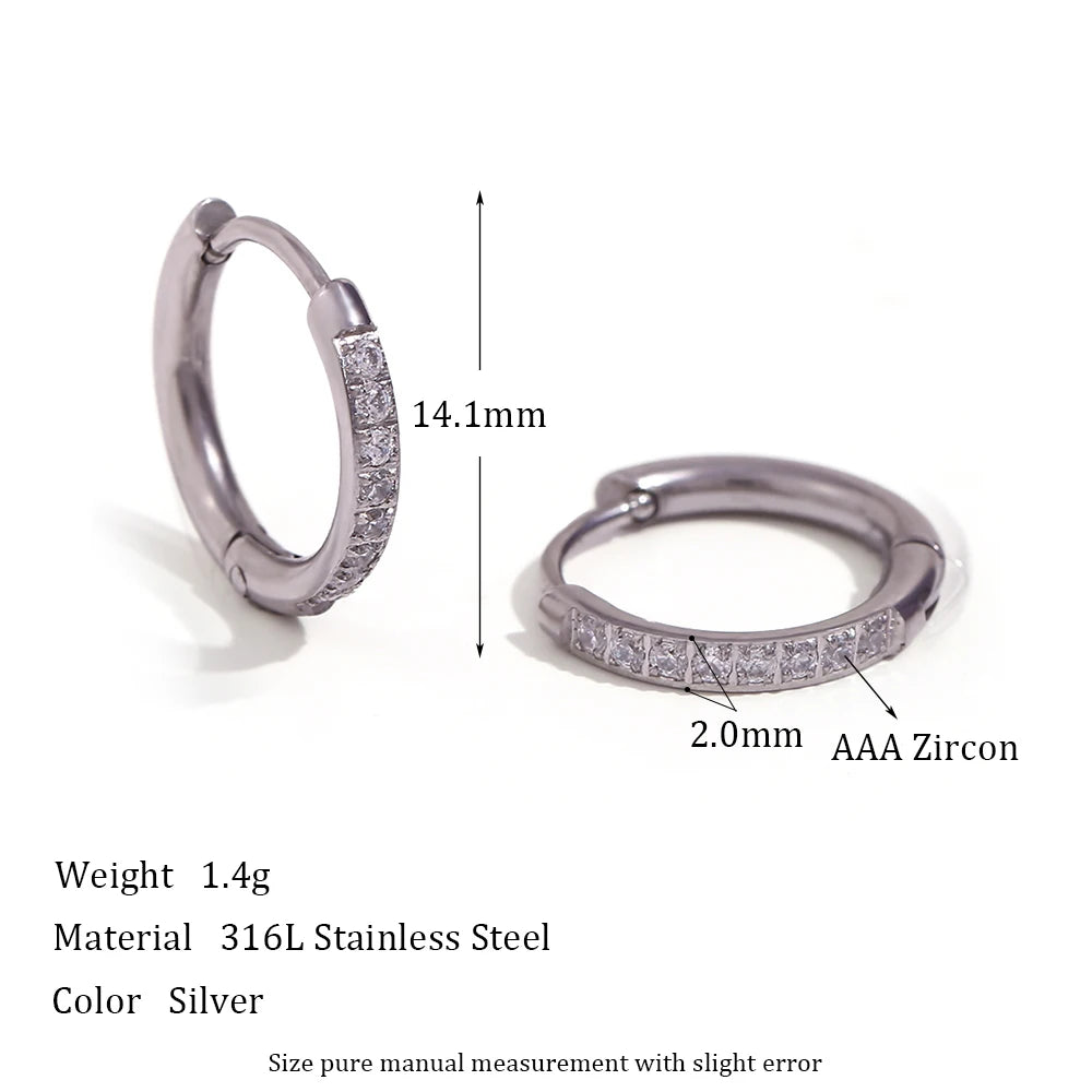 Waterproof Gold-Plated Round Earrings – Elegant Stainless Steel Hoops