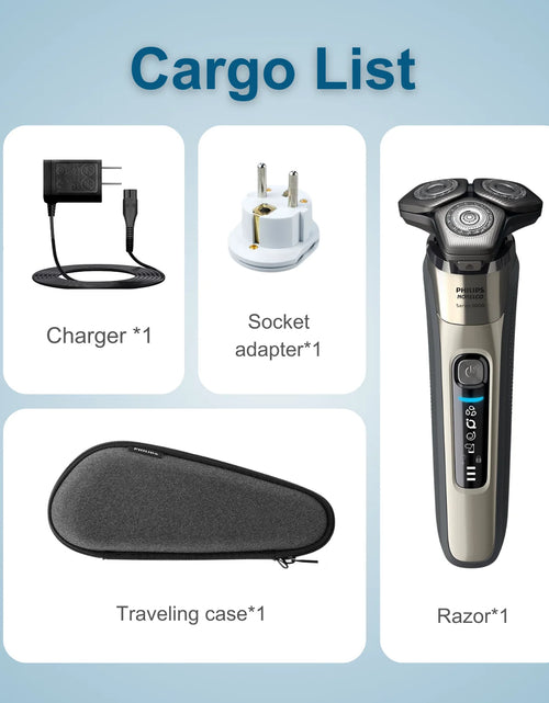 Load image into Gallery viewer, Norelco Shaver 9000 S9502 Series, Dual Steel Precision Blades, Motion Control Sensor Comfortglide Rings, 360° Contour He
