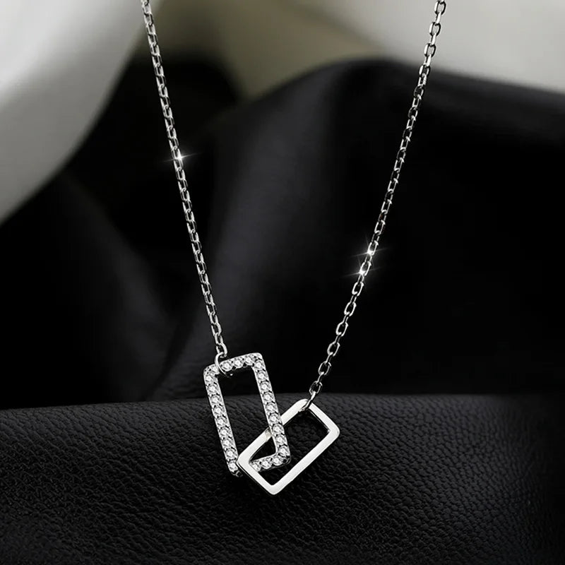 Stylish Double Circle Pendant Necklace