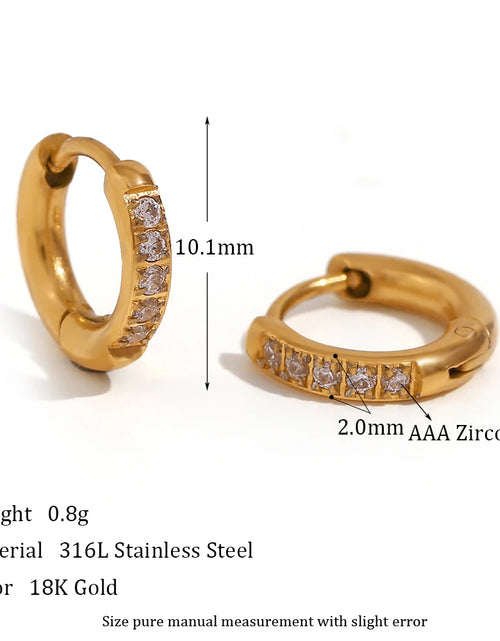 Load image into Gallery viewer, Waterproof Gold-Plated Round Earrings – Elegant Stainless Steel Hoops
