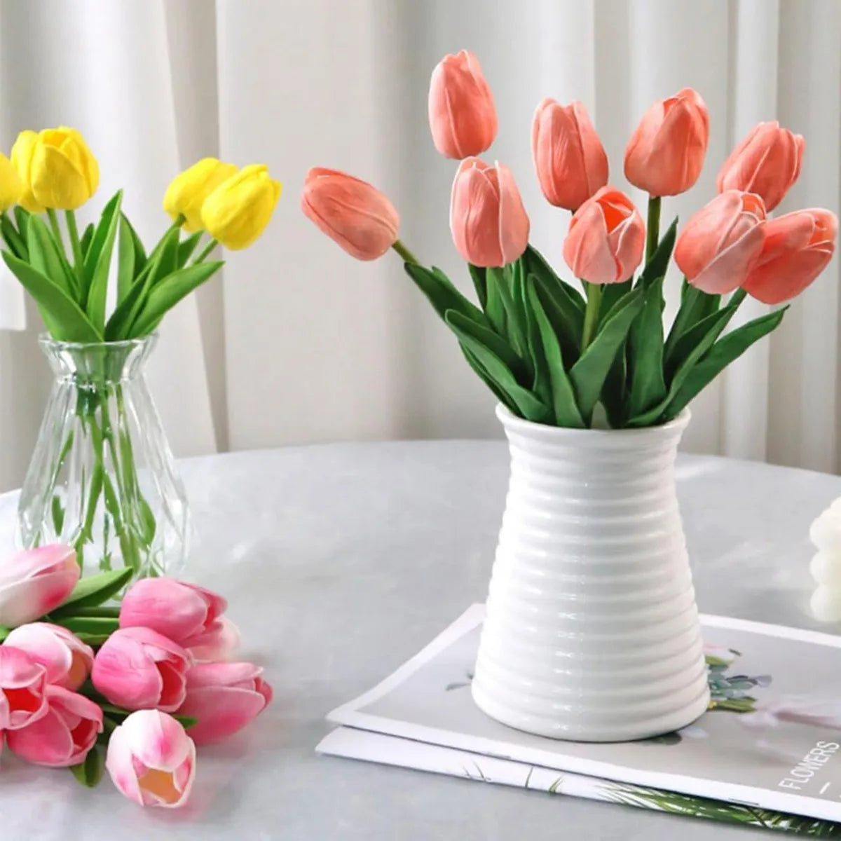Real Touch Artificial Tulips – DIY Bouquet Flowers for Home Decor, Weddings & Gifts