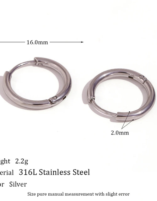 Load image into Gallery viewer, Waterproof Gold-Plated Round Earrings – Elegant Stainless Steel Hoops
