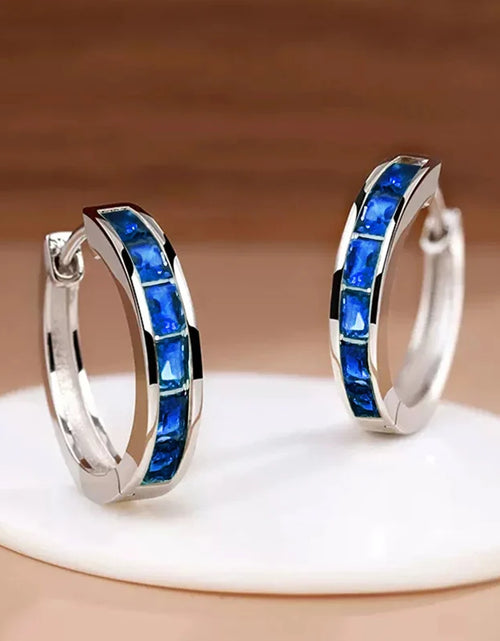 Load image into Gallery viewer, Classic Hoop Earrings for Women – Princess Square CZ
