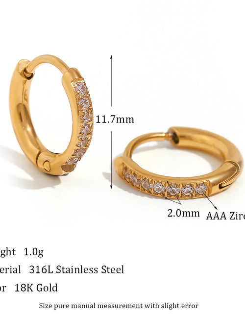 Load image into Gallery viewer, Waterproof Gold-Plated Round Earrings – Elegant Stainless Steel Hoops
