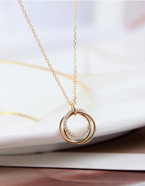 Load image into Gallery viewer, Stylish Double Circle Pendant Necklace
