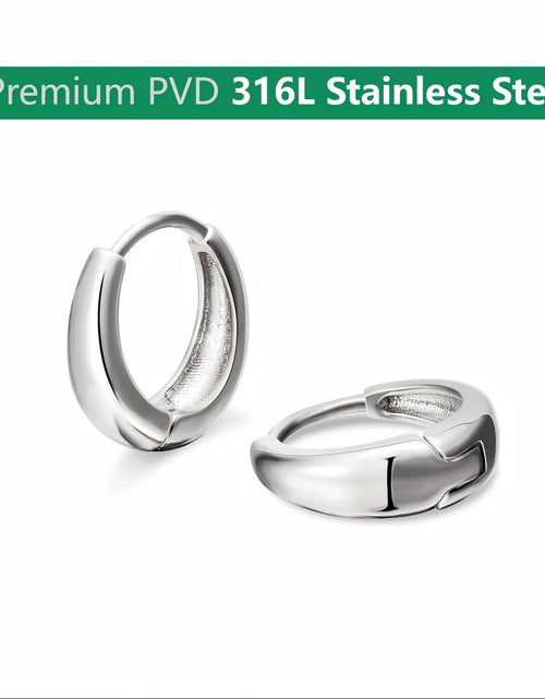 Load image into Gallery viewer, Stainless Steel 1 Pair Minimalist Huggie Hoop Earrings for Women Gold Color Tiny round Circle 6/10/12Mm Punk Unisex Rock Earring
