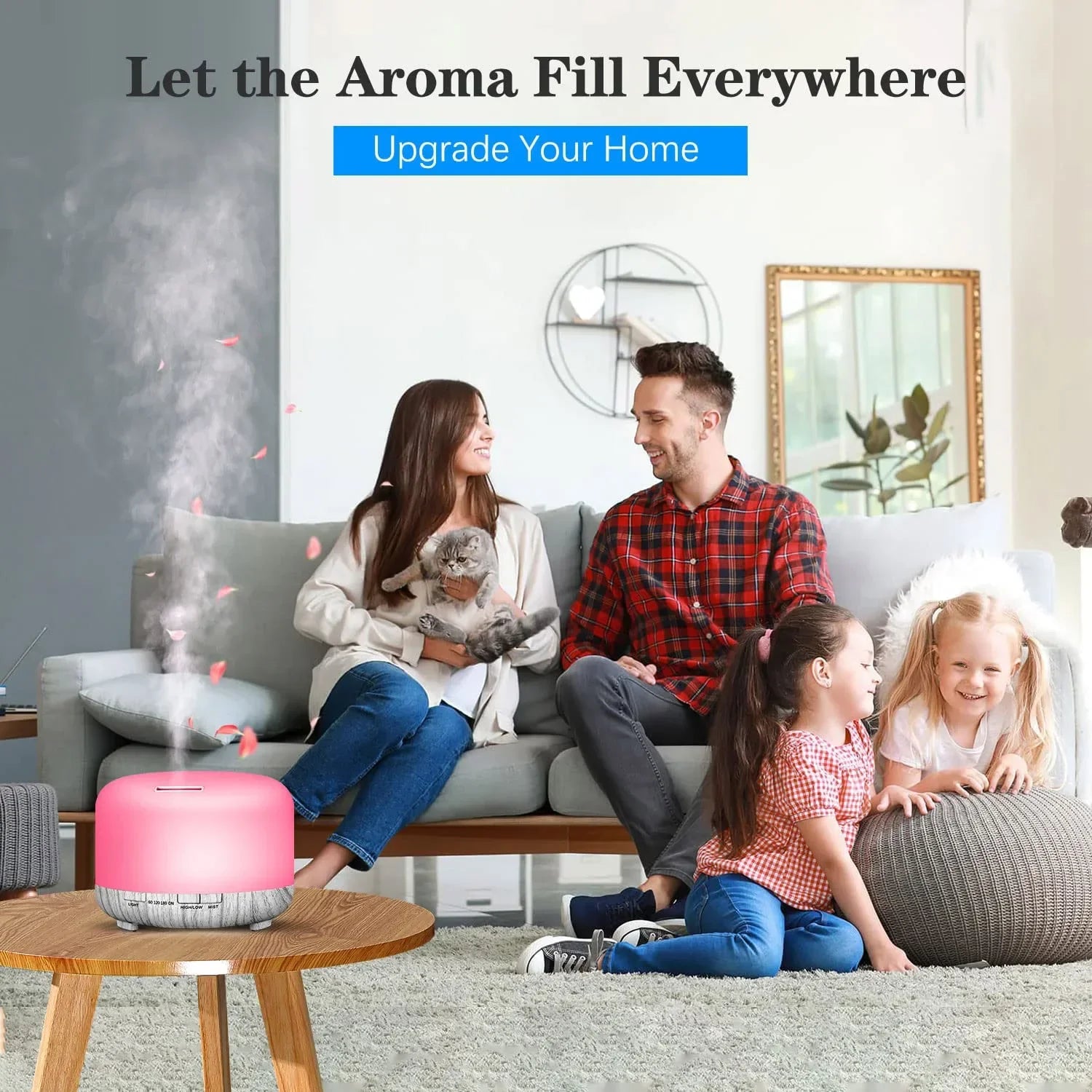 Ultrasonic Aroma Humidifier with Remote & LED Light